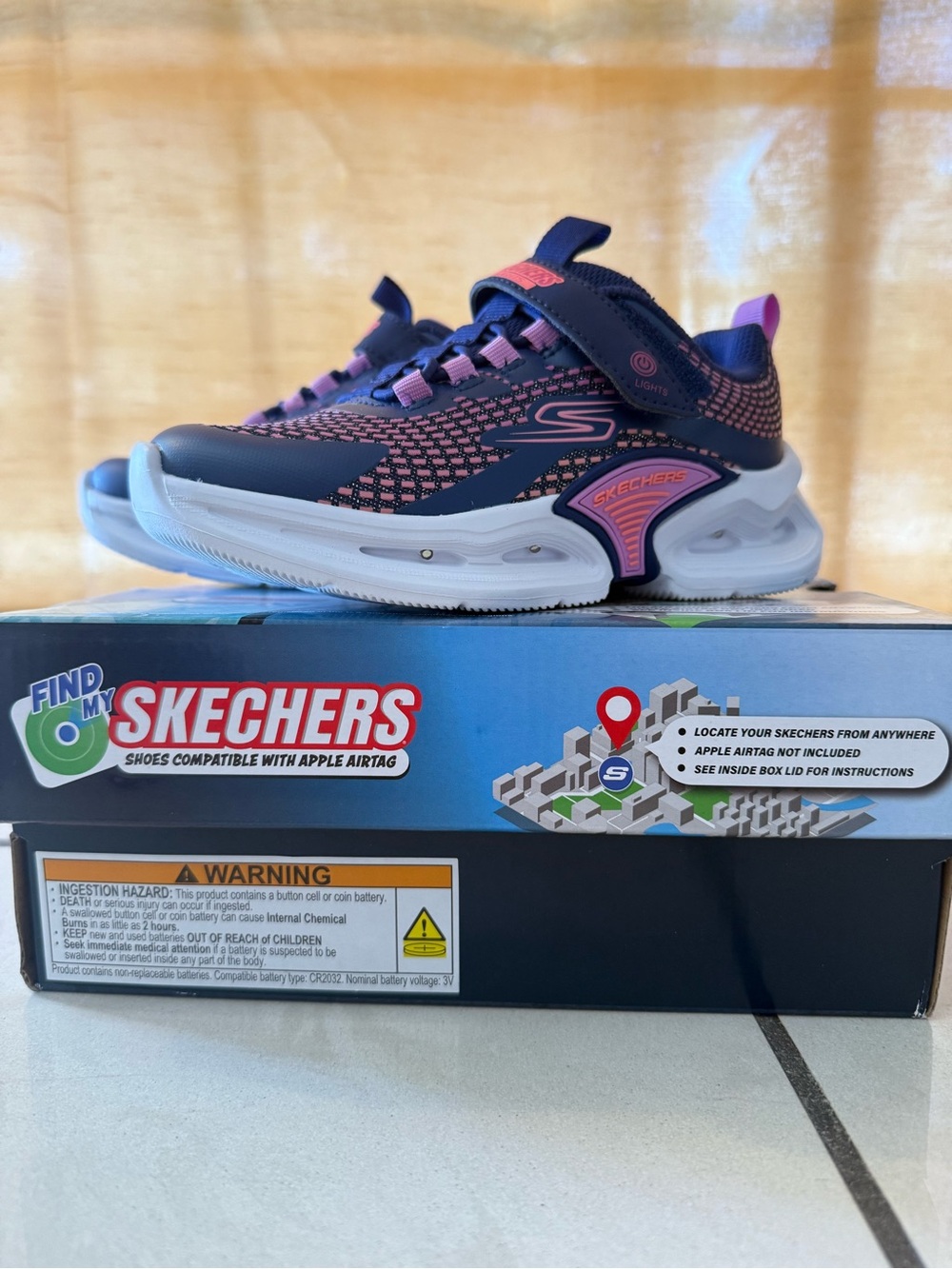 Skechers Kids Navy and Pink Slip-On Active Sneakers